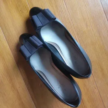 블랙 펌프스 리본 포함 포멀 일본제 리본 탈부착 가능