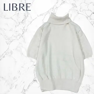 LIBRE 펑퍼짐한 소매 심플 내추럴 한국제 터틀넥 반팔 니트