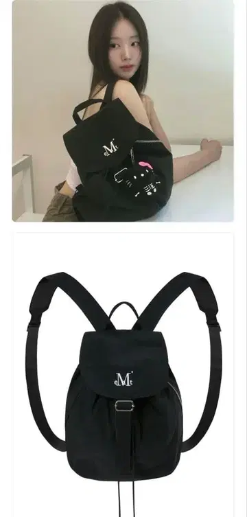 mucent 플랩 블랙 백팩