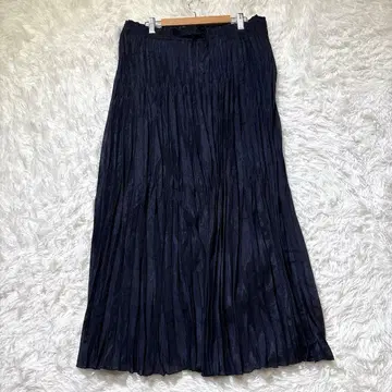 [ 니코앤드 ] 롱 플리츠 스커트 네이비 M 폴리에스테르 광택감