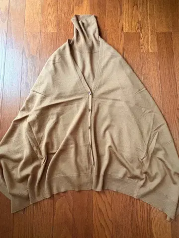 월드 자유구 터틀넥 스웨터 판초 세트 울 혼방