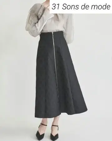 새상품급 [ 31 Sons de mode ] 하트 자카드 롱 스커트