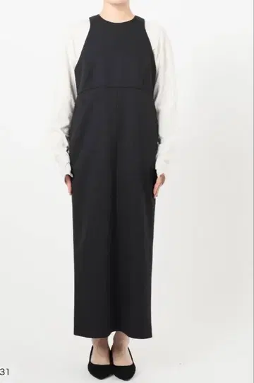 SLOBE IENA 아메스리 오버롤 스커트 블랙