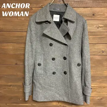 [ ANCHOR WOMAN ] 그레이 울 혼방 피코트 캐시미어 M