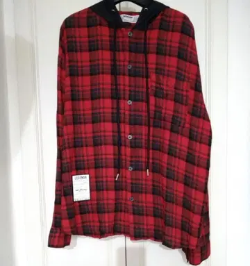 레전드 후드 체크 셔츠 프리 사이즈