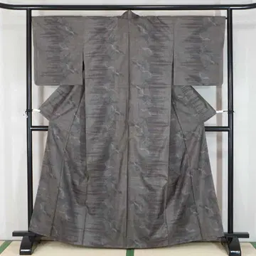 미사용 본토 흙 오시마 명주 학 캐주얼 160cm a739