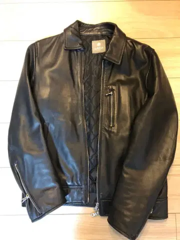 NANO universe 블랙 싱글 가죽 자켓