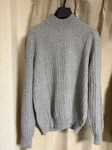 24AW 링 재킷 울 캐시미어 모크넥 니트 라이트 그레이