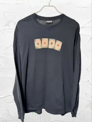 90s 빈티지 / 트럼프 무늬 긴팔 티셔츠 XXL