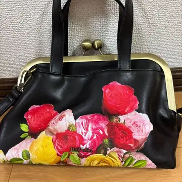 DaTuRa 꽃무늬 가마구치 숄더백 핸드백 블랙