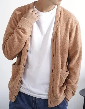 YANUK 파일 가디건 핑크 L 사이즈