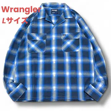 Wrangler 랭글러 옴브레 체크 오픈 카라 셔츠 L