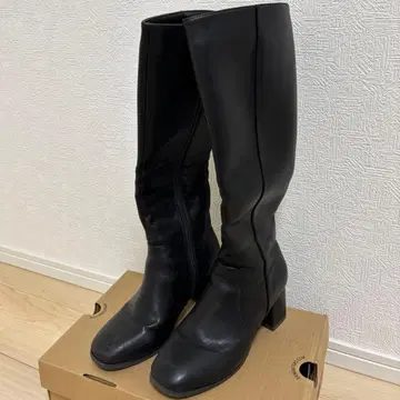 ORiental TRaffic 스퀘어토 힐 롱 부츠 블랙 M 사이즈