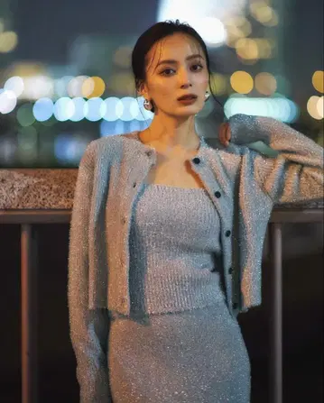 anuans 아뉴앙스 라메 니트 앙상블 실버