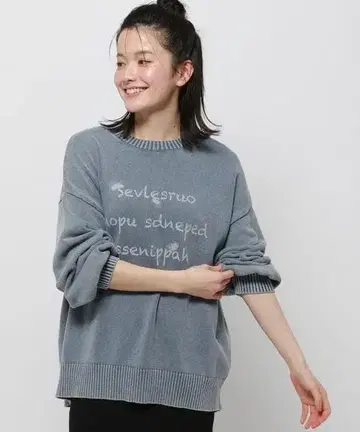 niko and - 피그먼트 다이 로고 풀오버 블루