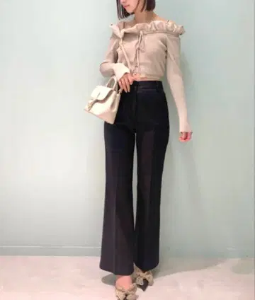 SNIDEL 슬림 레그 스트레치 팬츠 블랙 사이즈 0