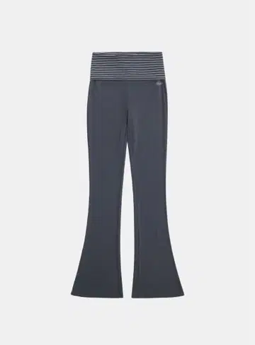 Badblood 다크 그레이 플레어 팬츠 스트라이프 허리 밴딩