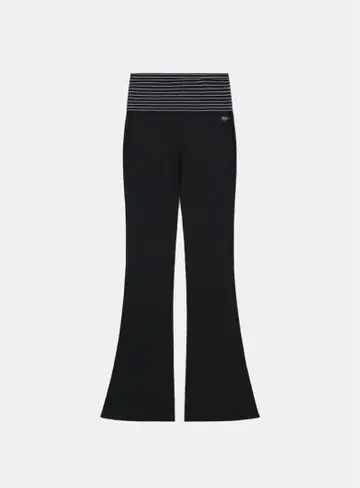 Badblood 블랙 플레어 팬츠 스트라이프 허리 밴딩