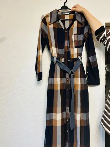 REDYAZEL 체크 무늬 셔츠 원피스