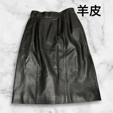 Cizenne 레더 타이트 스커트 블랙 양가죽 천연 가죽 램 가죽 11호