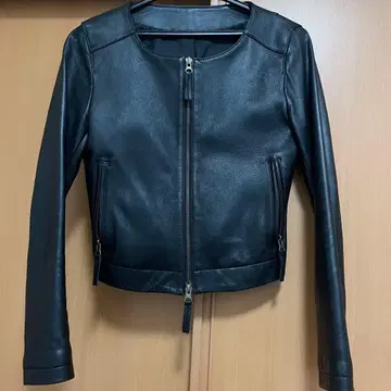 블랙 가죽 자켓 숏 기장 라이더 여성용 램스킨 블랙