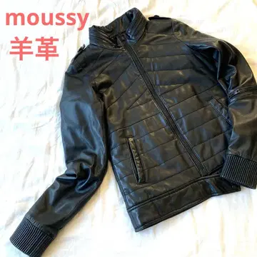 moussy 마우지 양가죽 가죽 자켓 짧은 기장 블랙 퀼팅