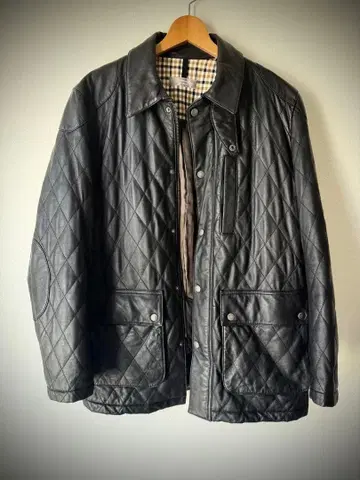 BARRAGE 구제 의류 천연 가죽 퀼팅 자켓 양가죽