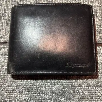 블랙 가죽 접이식 지갑