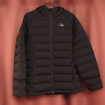 LL Bean 블랙 다운 자켓 후드 부착