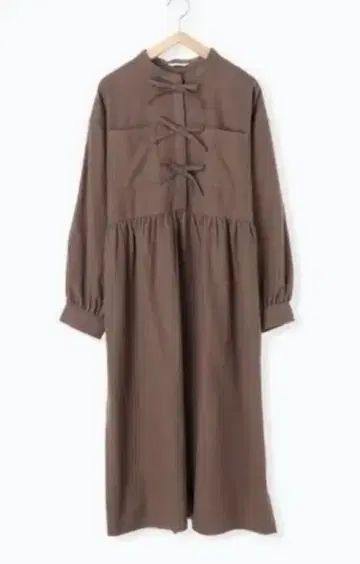 에카 소포 ehekasopo 리본 오픈 원피스 차콜 브라운 새상품