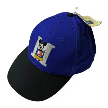 미키마우스 야구 모자 파랑 블랙 자수 스냅백 디즈니