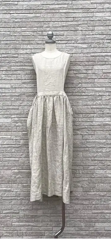 사만사 모스모스 타치카와 한정판 린넨 레이어드 2way 에이프런 원피스