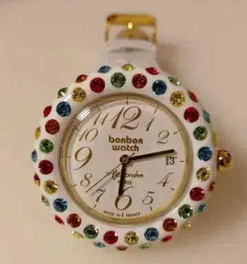 미사용 새상품 bonbon 워치 모자 꽁지 워치 손목시계 레인보우