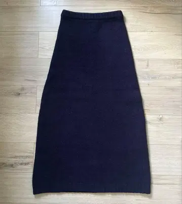 구제 의류 울 100 맥시 길이 롱 니트 스커트 네이비 M