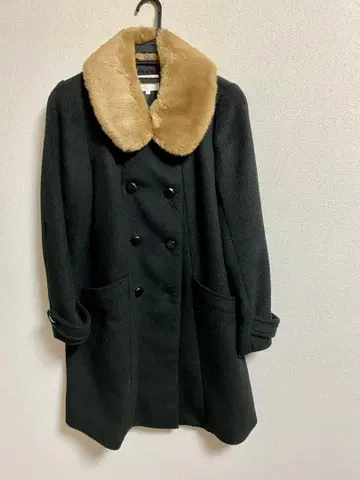 grove 블랙 더블 브레스트 코트 M 사이즈 퍼 모 P 코트