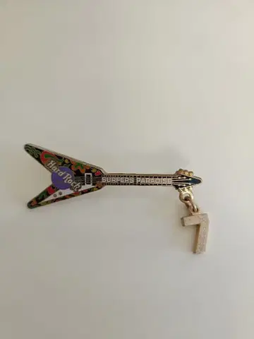 Hard Rock 기타형 핀 배지 7개 포함 서퍼 파라다이스