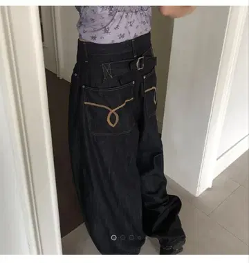 원더 원더 벌룬 와이드 데님 롱 팬츠