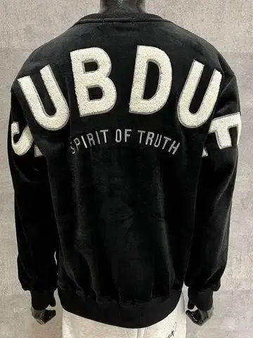 마이크로 스웨이드 크루넥 트레이닝복 블랙 M 빅 실루엣 자수