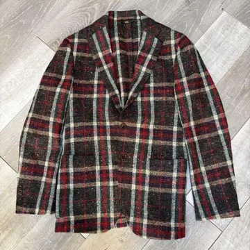 [ BEAMS F ] 빔즈 F 남성용 체크 무늬 트위드 자켓