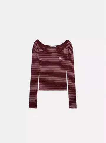 BAD BLOOD 버건디 스트라이프 긴팔 티셔츠