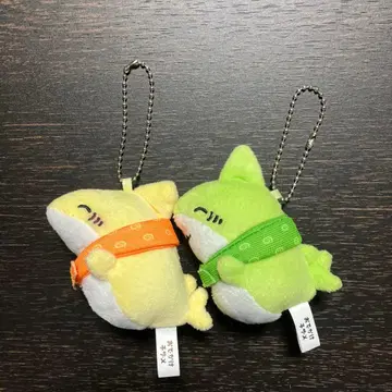 외출 아기 상어 봉제 인형 키링 희열 2개 세트