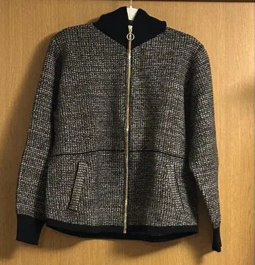 트위드 풀 집업 후드티