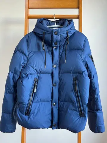 네이비 다운 자켓 탈부착 후드 부착