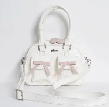 pium 리본 포켓 에나멜 미니 보스턴 백