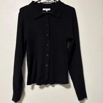 GLOBAL WORK 블랙 리브 니트 가디건 M