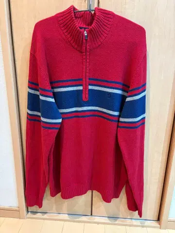 IZOD 하프 지퍼 니트 스웨터 구제 의류 XL