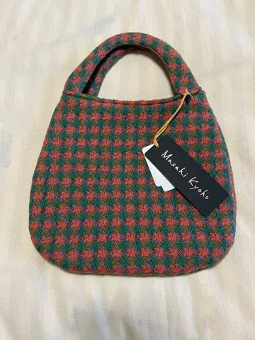 사토 섬유 M&Kyoko 체크 무늬 백 택 포함 새상품