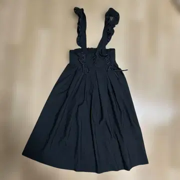 프릴 스트랩 롱 스커트