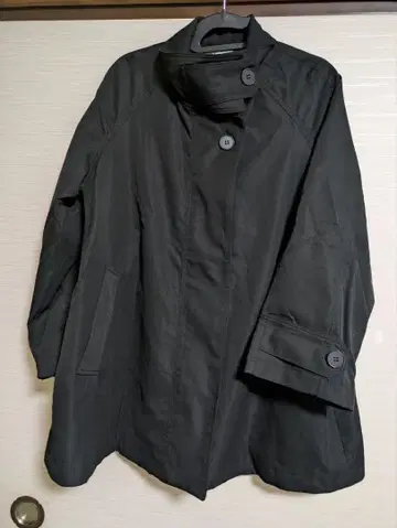 블랙 숏 트렌치풍 코트