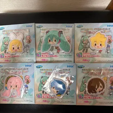 하츠네 미쿠 세가 럭키 쿠지 후와푸치 D상 복슬복슬 스티커 6종 세트